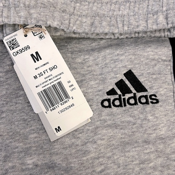 ADIDAS • Men’s Heather Grey Multi Sport Training Essential Shorts - Picture 7 of 7